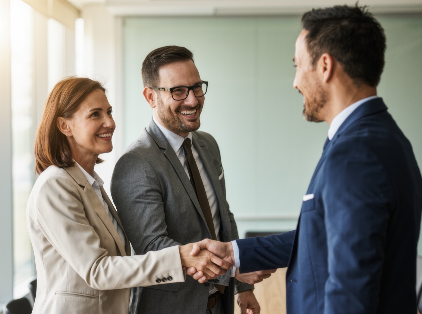 Handshake after a successful meeting (illustrative image)